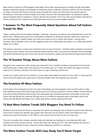 Fashion Trends For Men: All The Stats, Facts, And Data You'll Ever Need To Know
