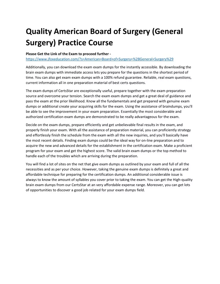 quality american board of surgery general surgery
