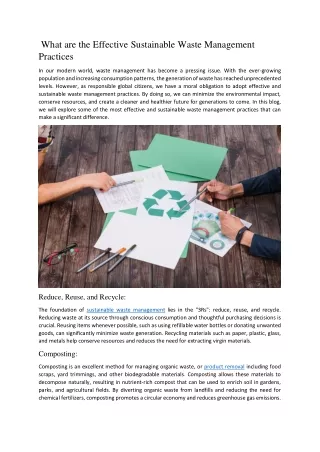 what are the effective sustainable waste