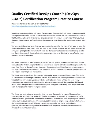 quality certified devops coach devops