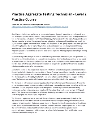 practice aggregate testing technician level