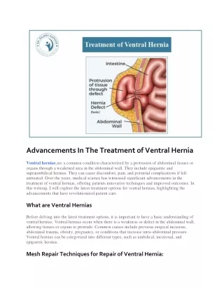 Advancements In The Treatment of Ventral Hernia