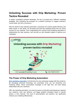 Unlocking Success with Drip Marketing_ Proven Tactics Revealed