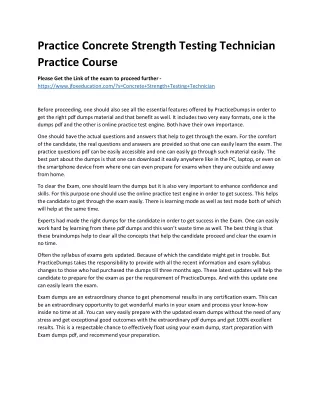 practice concrete strength testing technician