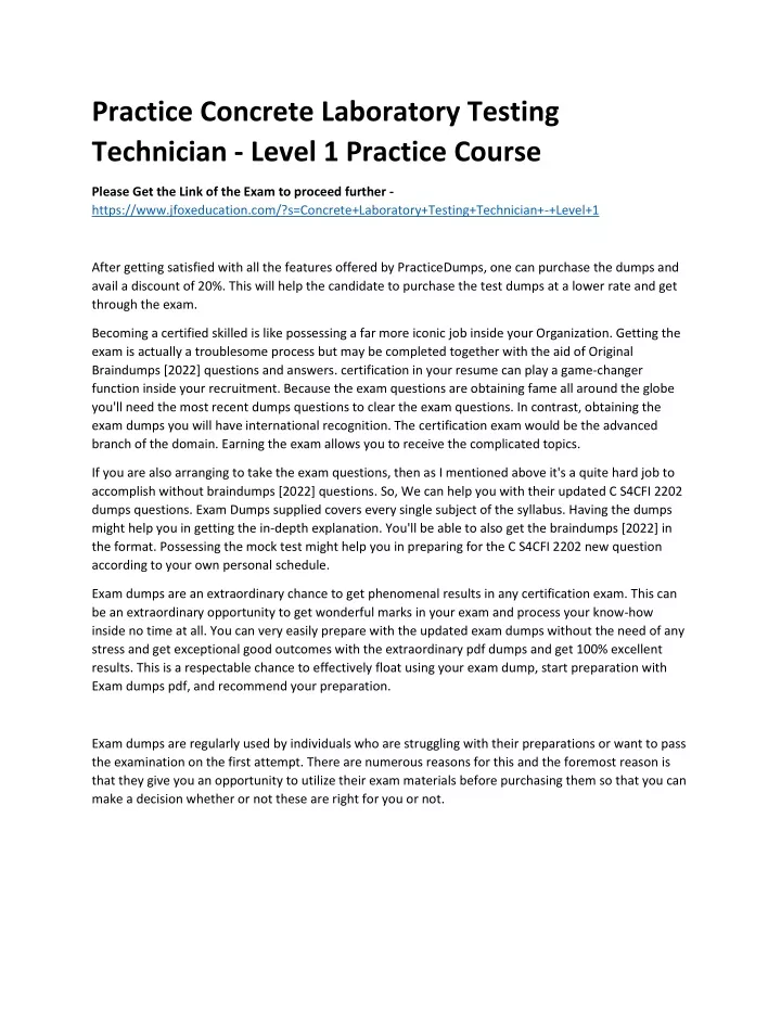 practice concrete laboratory testing technician