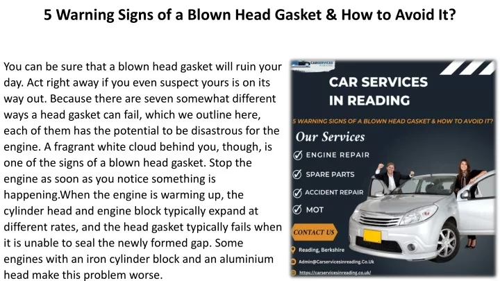 5 warning signs of a blown head gasket how to avoid it