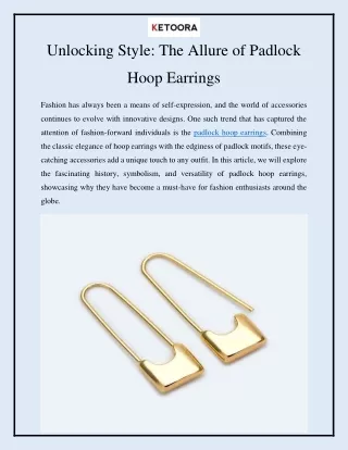 Unlocking Style The Allure of Padlock Hoop Earrings