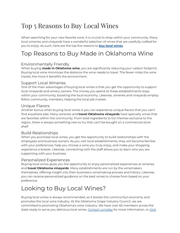 top 5 reasons to buy local wines