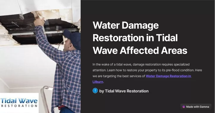 water damage restoration in tidal wave affected
