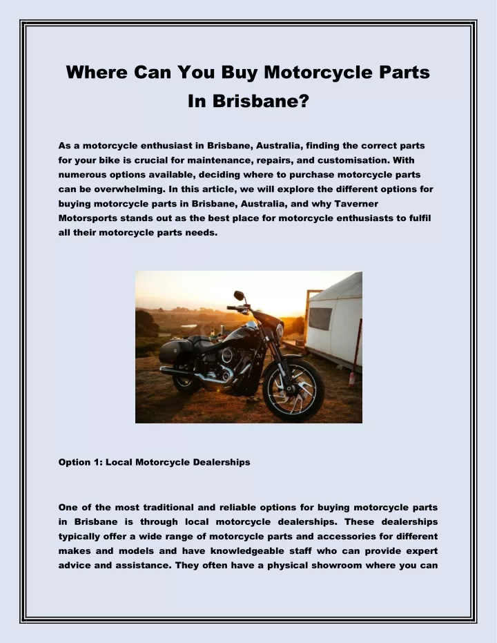 where can you buy motorcycle parts in brisbane