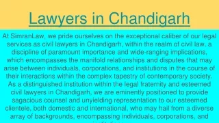 Lawyers in Chandigarh