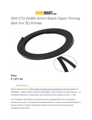 10M GT2 Width 6mm Black Open Timing Belt For 3D Printer