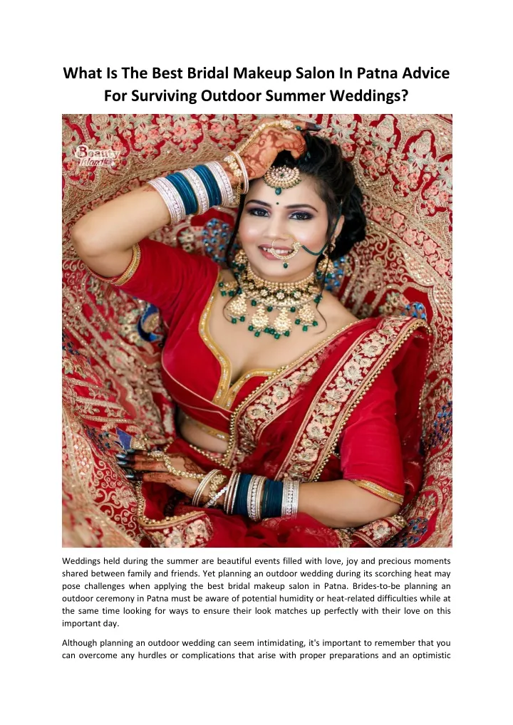 what is the best bridal makeup salon in patna