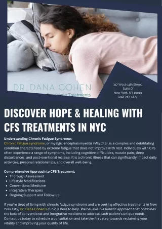 Discover Hope & Healing with CFS Treatments in NYC