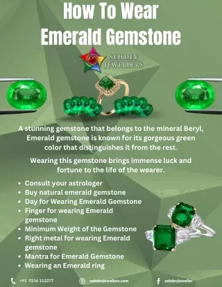 How To Wear Emerald Gemstone