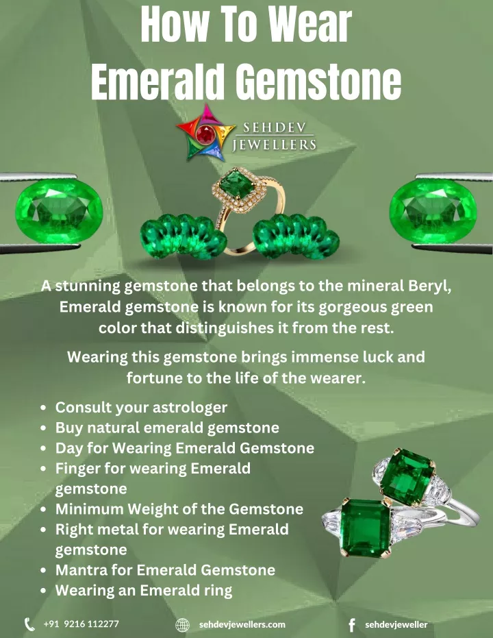 how to wear emerald gemstone