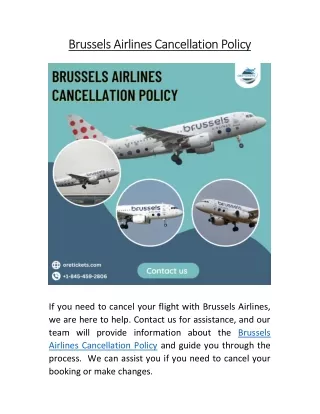 Brussels Airlines Cancellation Policy |   1-845-459-2806