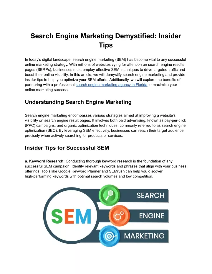 search engine marketing demystified insider tips