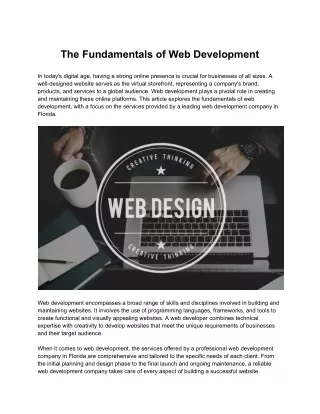 the fundamentals of web development