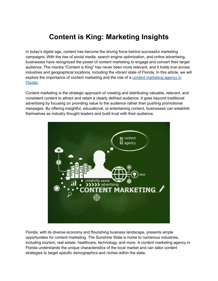 content is king marketing insights