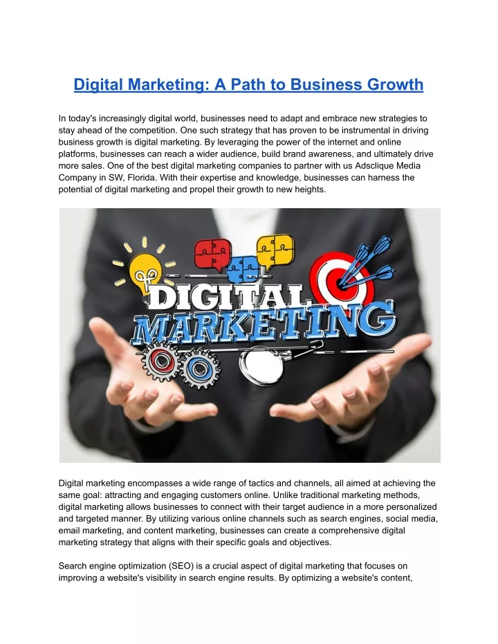 digital marketing a path to business growth