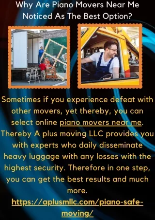 Why Are Piano Movers Near Me Noticed As The Best Option