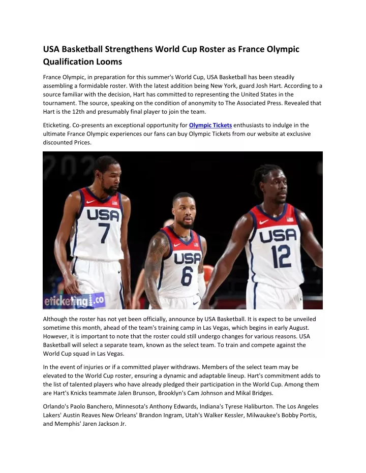 usa basketball strengthens world cup roster