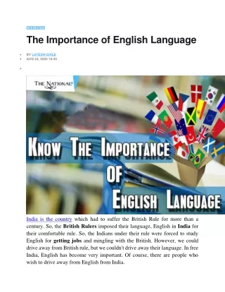 The Importance of English Language
