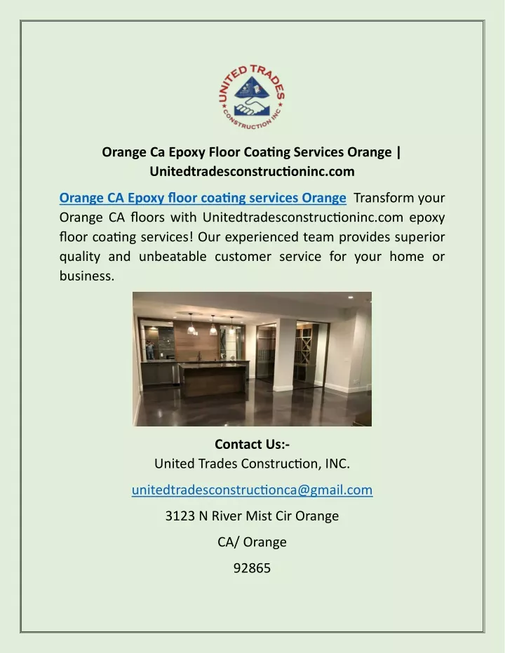 orange ca epoxy floor coating services orange