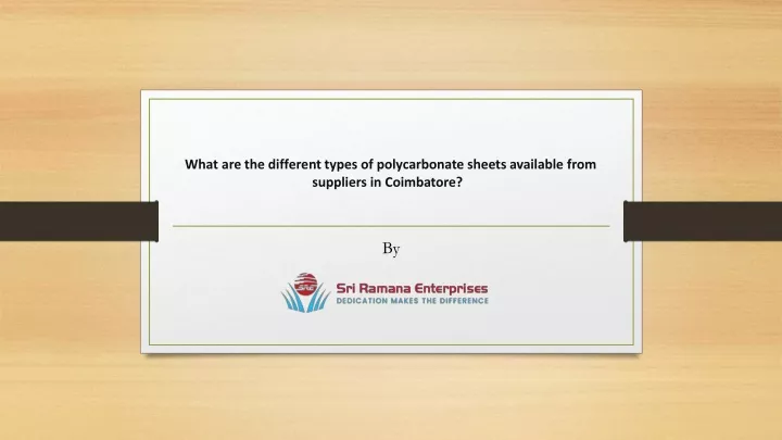 what are the different types of polycarbonate