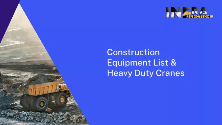 construction equipment list heavy duty cranes