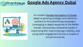 Google Ads Agency Dubai | Prontosys UAE