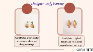 Check out Leafy design earrings in gold plating