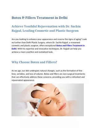 Botox and Fillers Treatment in Delhi