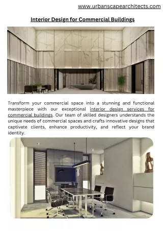 Interior Design for Commercial Buildings