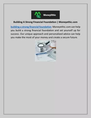 building a strong financial foundation moneyethic
