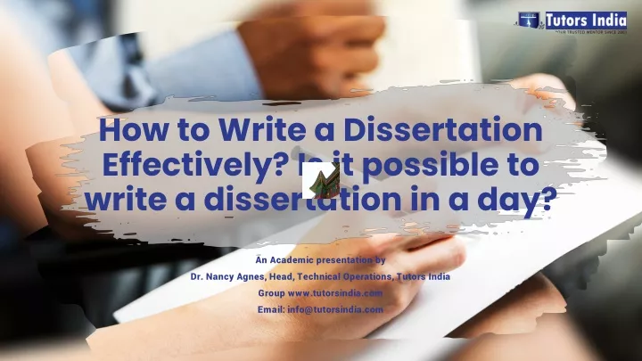 how to write a dissertation effectively