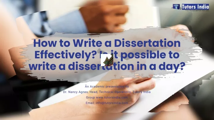 how to write a dissertation effectively