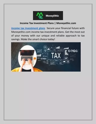 income tax investment plans moneyethic com