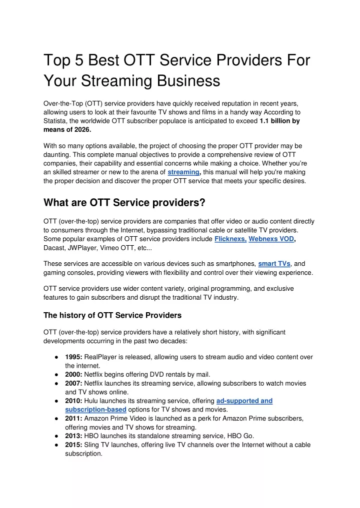 top 5 best ott service providers for your