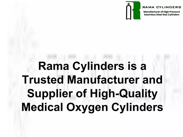 rama cylinders is a trusted manufacturer