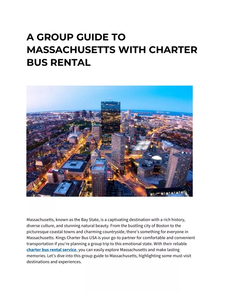 a group guide to massachusetts with charter