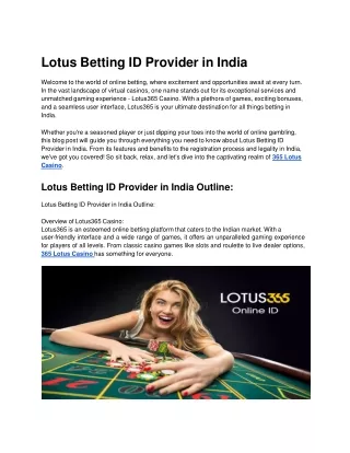 Lotus Betting ID Provider in India