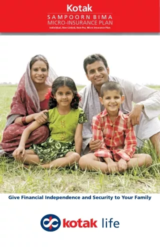 E-Brochure For Kotak Sampoorn Bima Micro Insurance Plan - Kotak Life