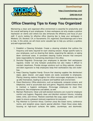 Office Cleaning Tips To Keep You Organized