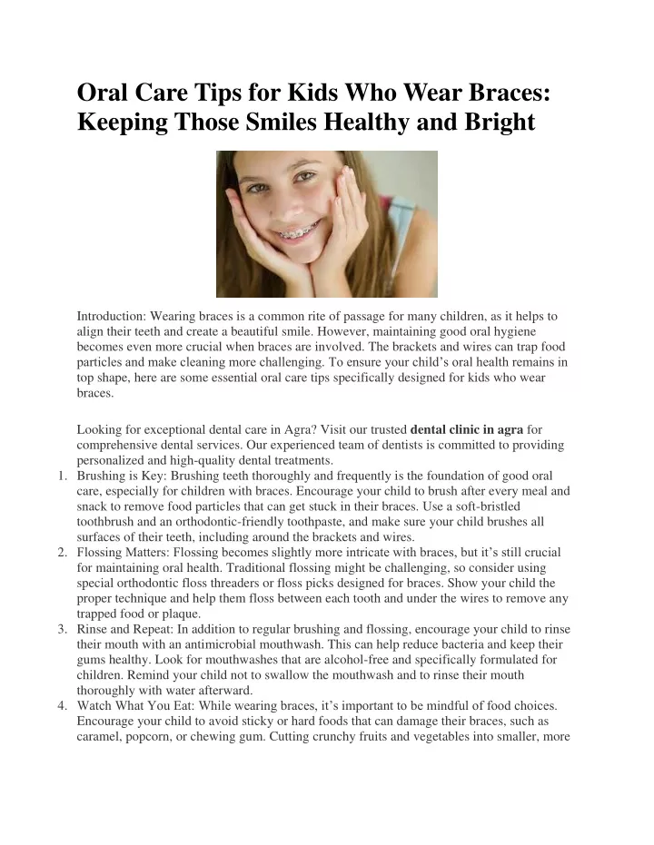 oral care tips for kids who wear braces keeping