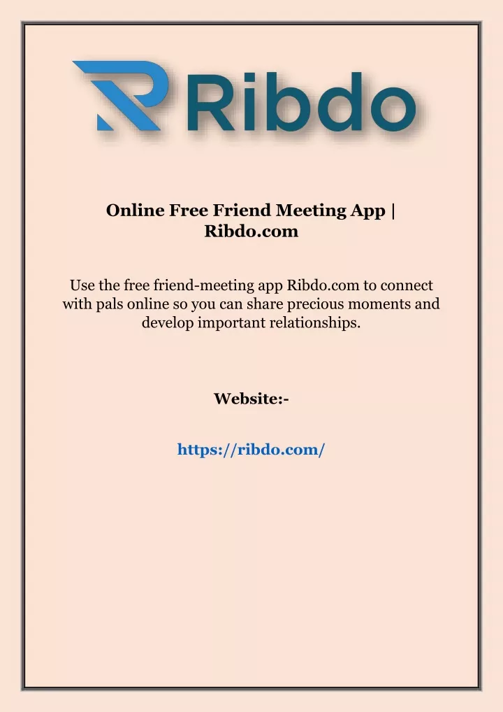 online free friend meeting app ribdo com
