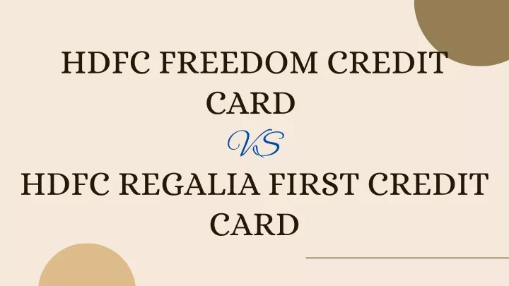 hdfc freedom credit card vs