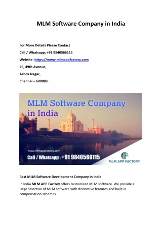 MLM Software Company in India