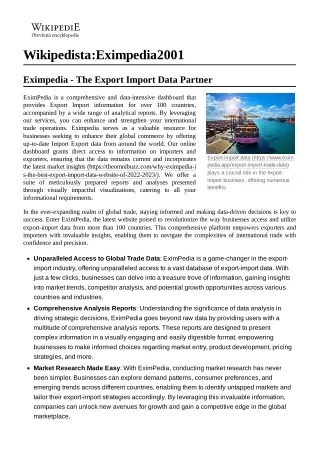 Eximpedia - The Export Import Data Partner